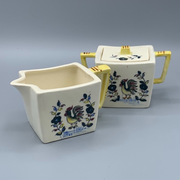 Dining Vtg Provincial Style Rooster Sugar Creamer Set Poshmark